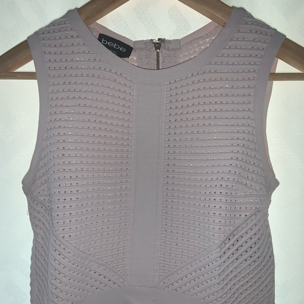 Nude sleeveless Bebe crop top